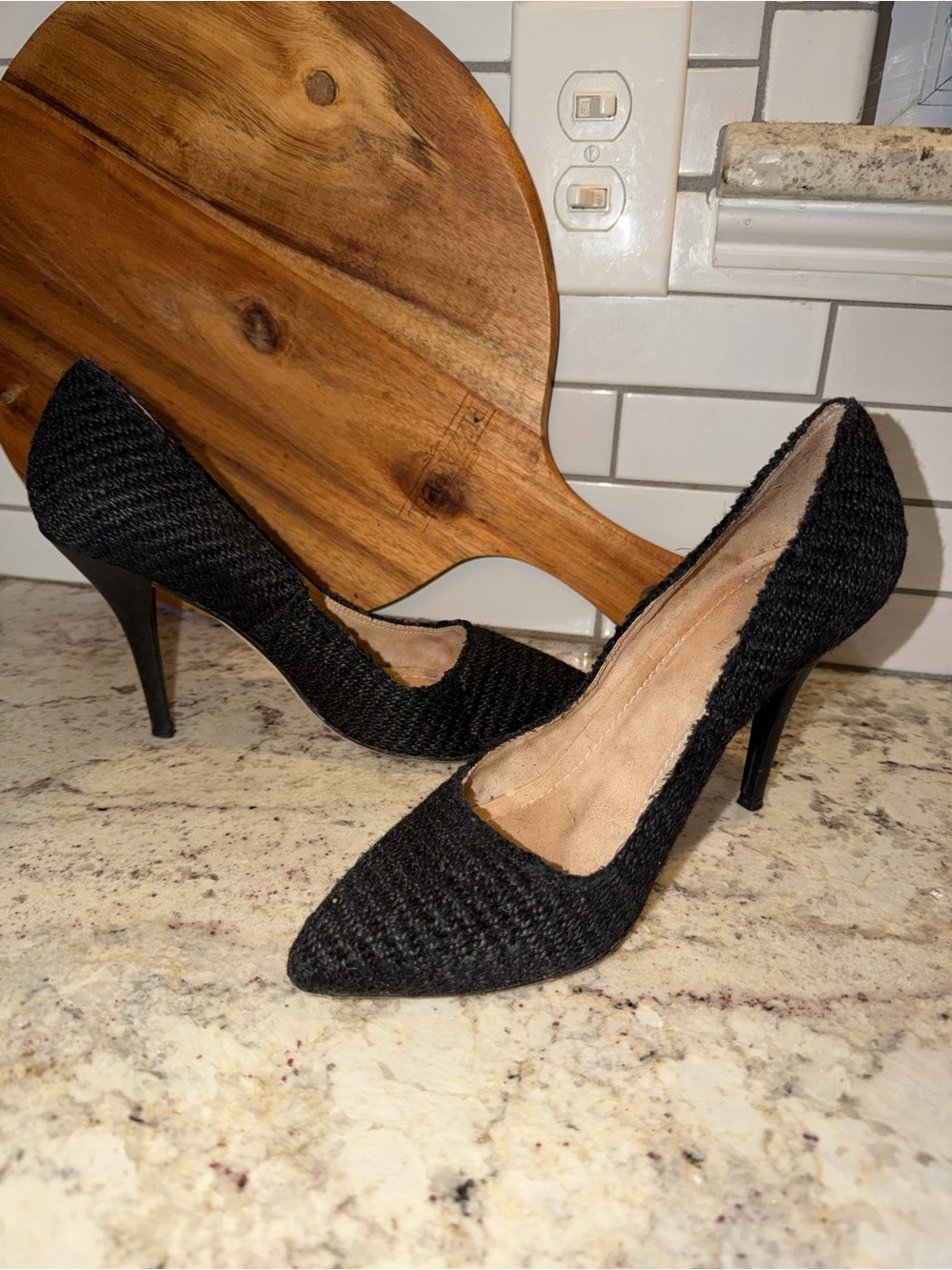 ISABEL MARANT $650 Black Rope Braid Women's Pointed Toe Heels Pump France EU40